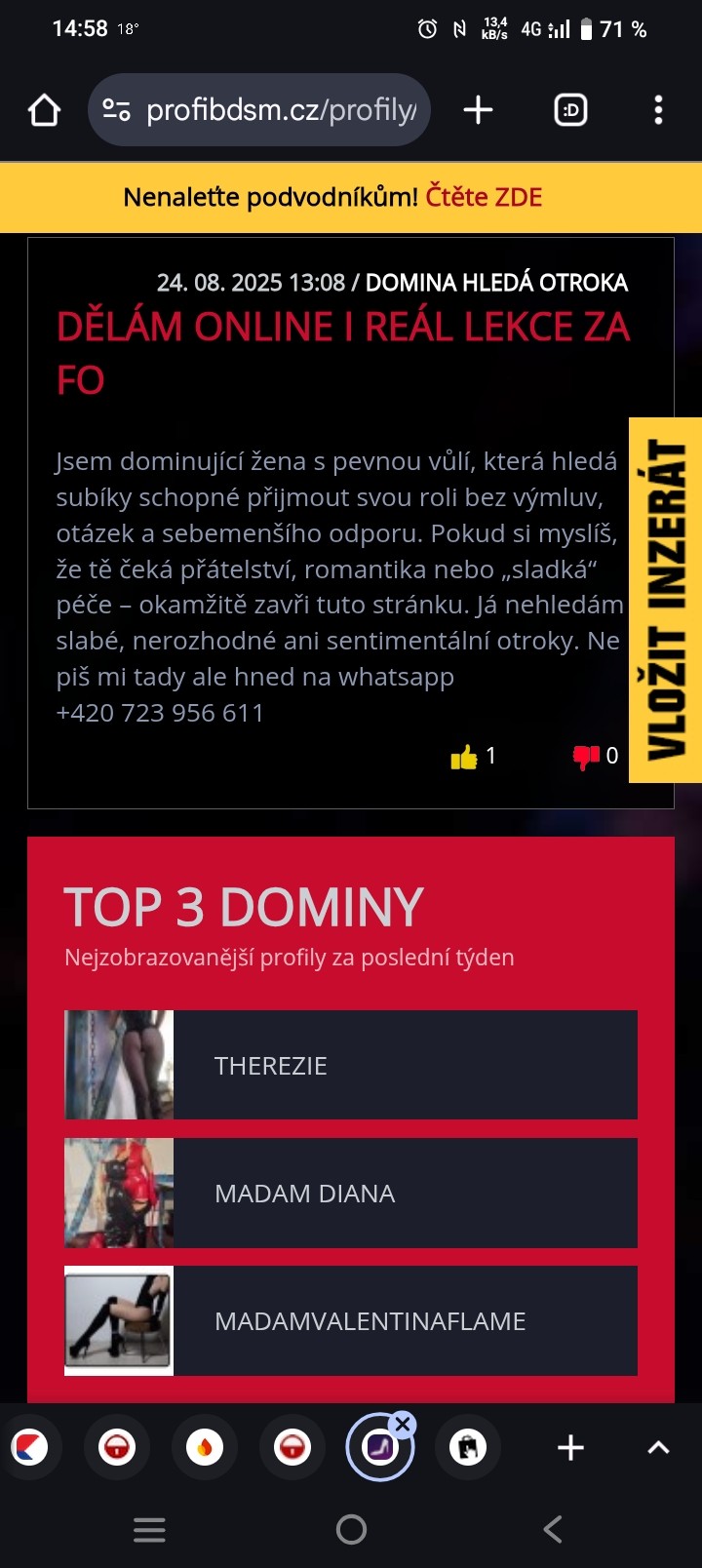 BDSM inzerát